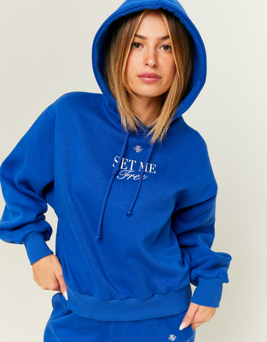 Felpa Oversize Blu con Stampa | TALLY WEiJL