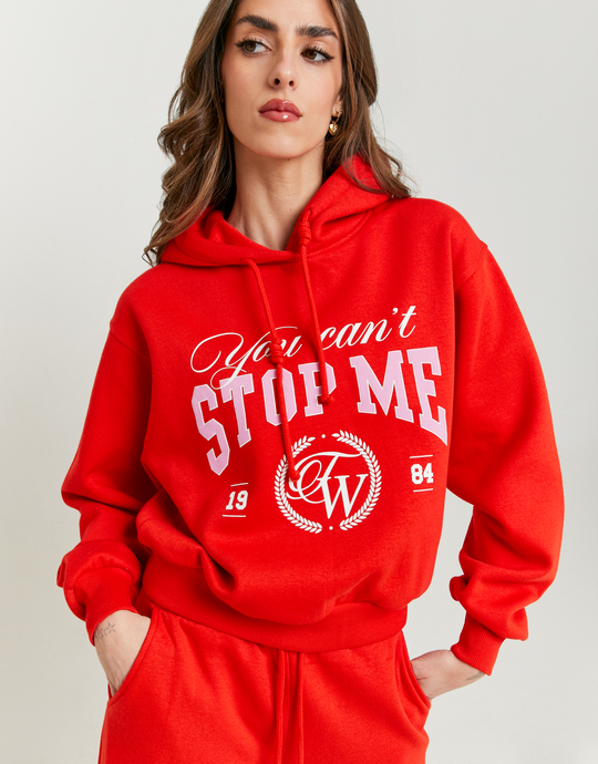 Felpa Oversize con Cappuccio Rossa | TALLY WEiJL