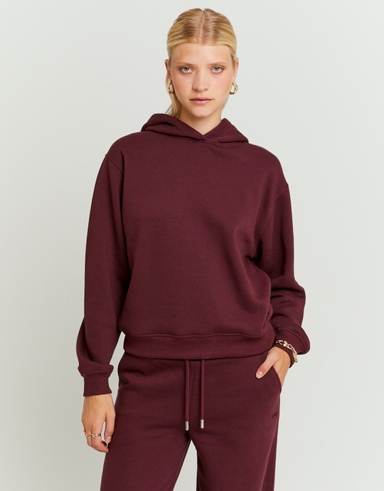 Burgundy Basic Hoodie | TALLY WEiJL