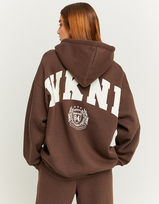 Brown Oversize Printed Hoodie | TALLY WEiJL