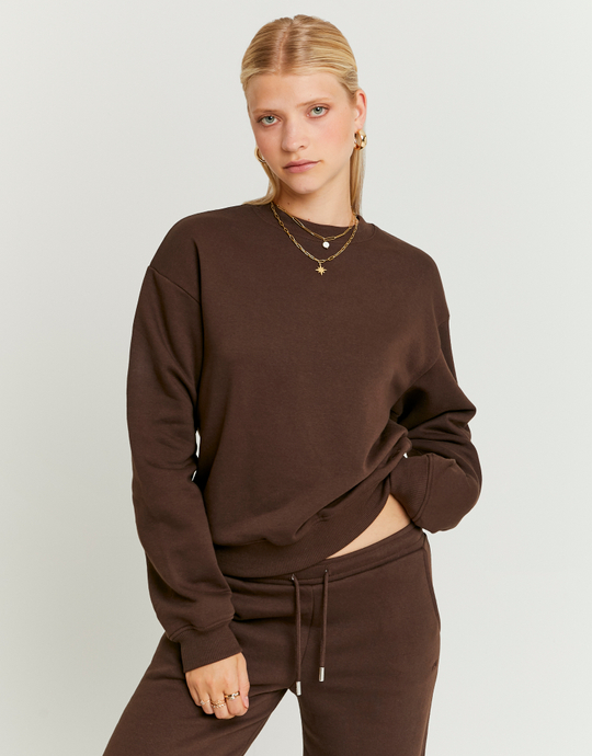 Sweat Basique Marron | TALLY WEiJL