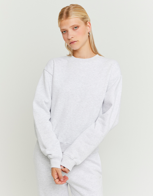 Graues Basic Sweatshirt | TALLY WEiJL