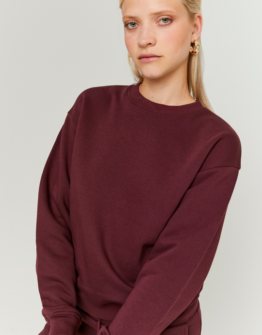 Burgundy Basic Sweatshirt | TALLY WEiJL