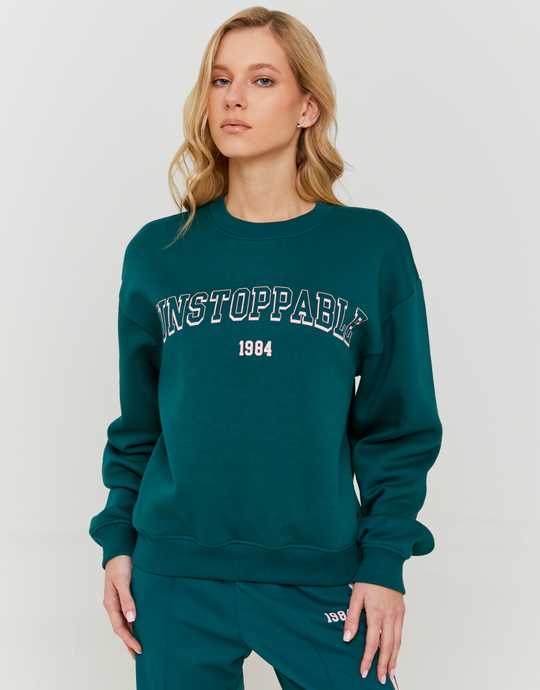 Green Sweatshirt with Graphic Detail | TALLY WEiJL