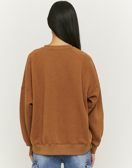 Brown Oversize Printed Sweatshirt | TALLY WEiJL