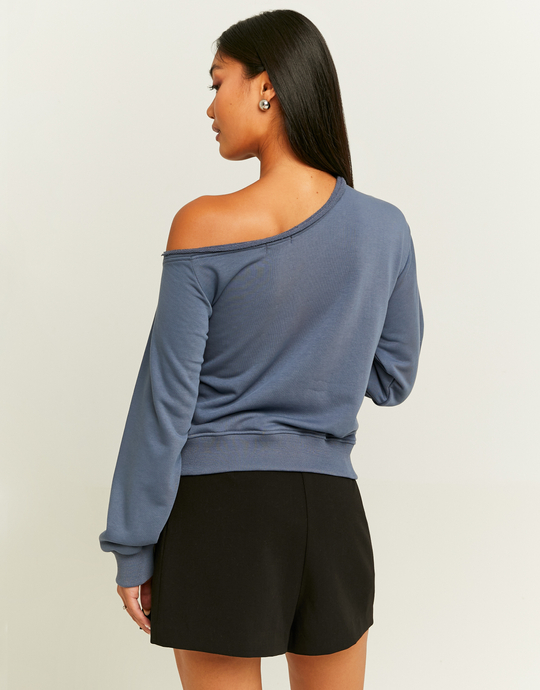 Graues schulterfreies Sweatshirt | TALLY WEiJL