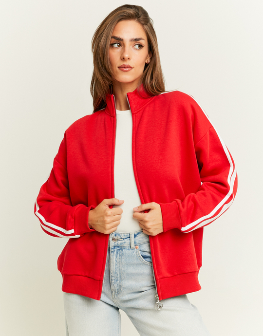 Rotes Sweatshirt mit Reißverschluss | TALLY WEiJL