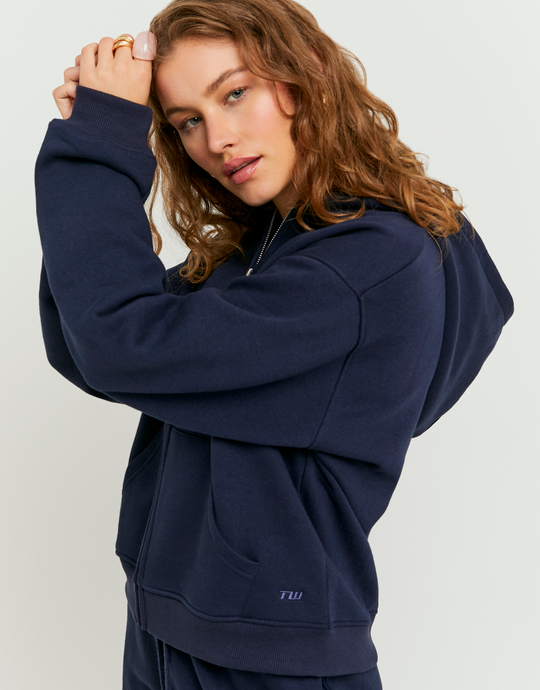 Blue Zip Up Hoodie | TALLY WEiJL