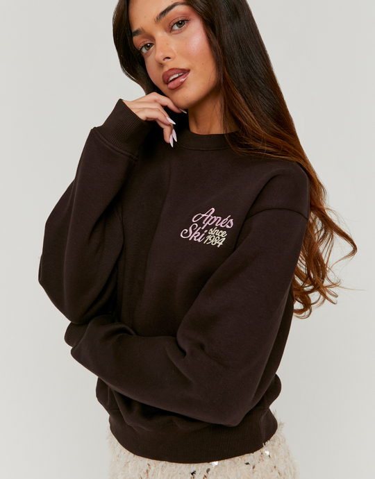 Sweat Marron Brodé | TALLY WEiJL