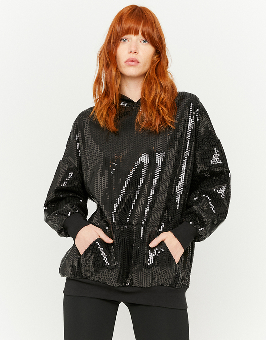 Sweat à Capuche Oversize Noir | TALLY WEiJL