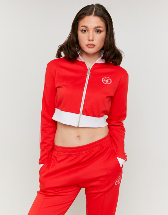 Rotes Sweatshirt mit weisse Streifen | TALLY WEiJL