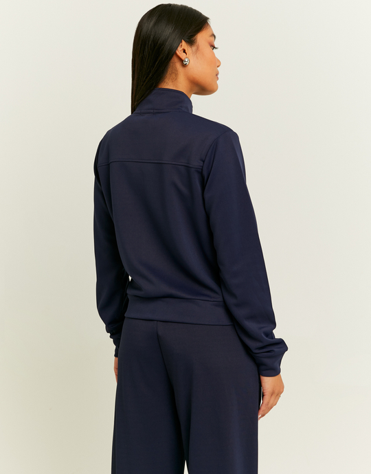 Sweat Bleu Imprimé Zippé | TALLY WEiJL