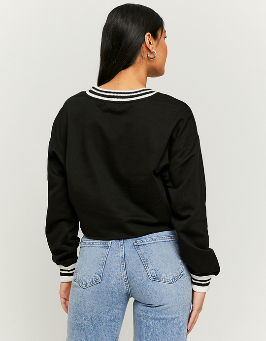 Czarna bluza z dekoltem w szpic | TALLY WEiJL