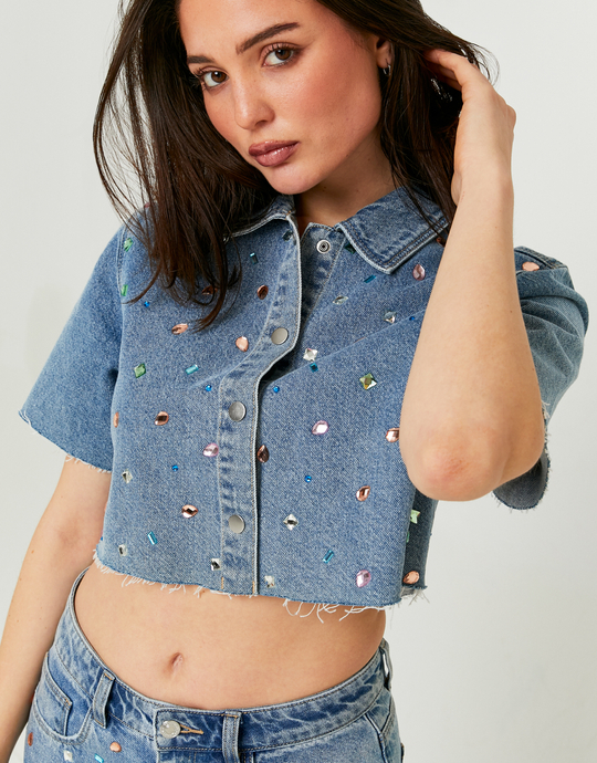 Chemise en Jean avec Strass | TALLY WEiJL