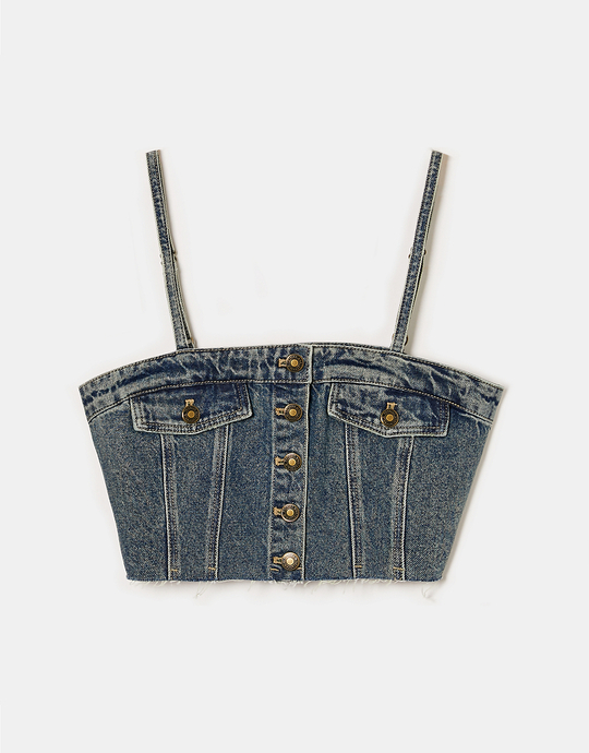 Korset Top aus Denim | TALLY WEiJL