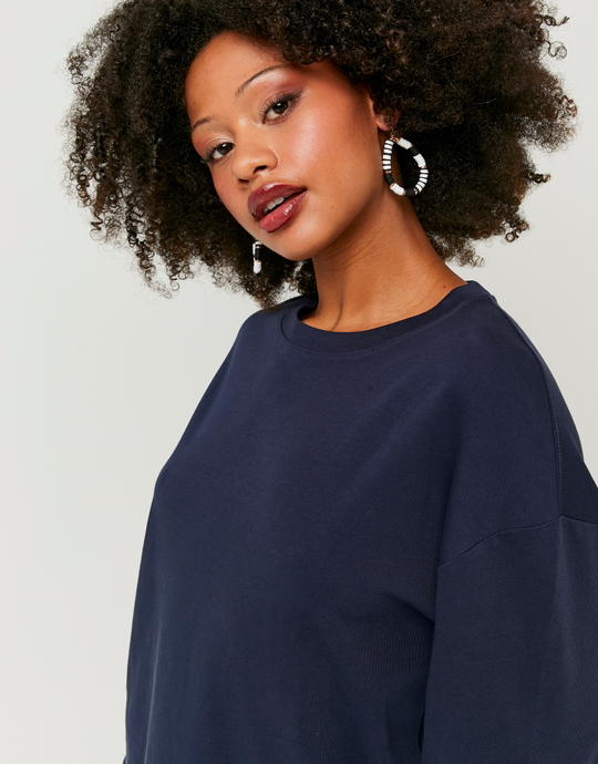 Blaues Basic Long Sleeve T-Shirt | TALLY WEiJL