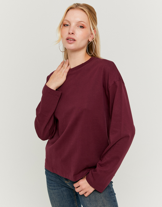 T-shirt Basic Burgundy | TALLY WEiJL