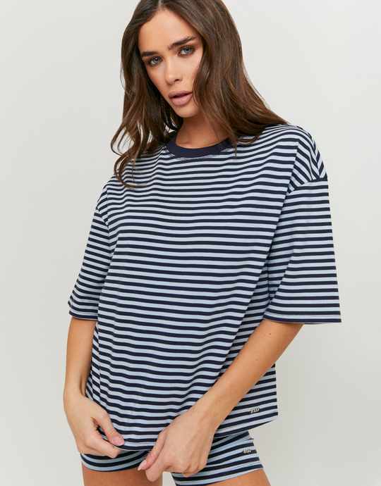 Blue Striped Basic T Shirt | TALLY WEiJL