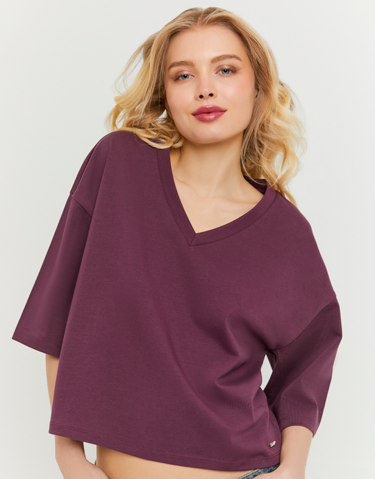 T-Shirt Basique Violet | TALLY WEiJL