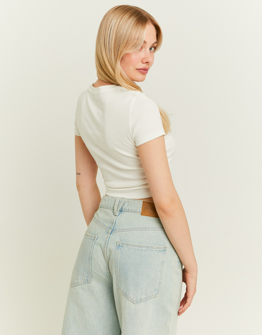 T-Shirt Court Blanc Imprimé | TALLY WEiJL