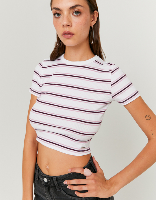 White Striped Basic Tshirt | TALLY WEiJL