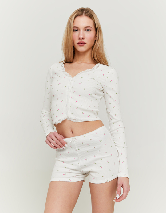Floral Basic Top with Lace Trims | TALLY WEiJL