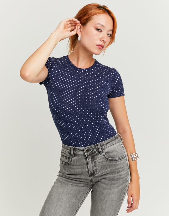 Gepunktetes Cropped T-Shirt | TALLY WEiJL
