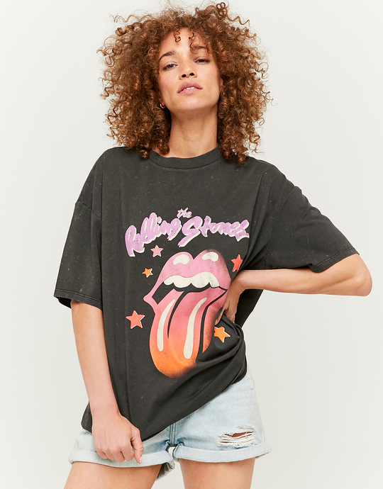 Graues Bedrucktes T-Shirt | TALLY WEiJL
