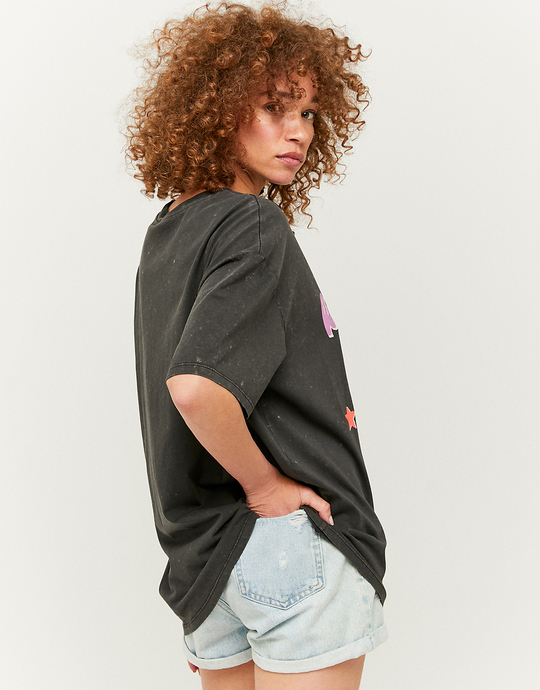 Graues Bedrucktes T-Shirt | TALLY WEiJL