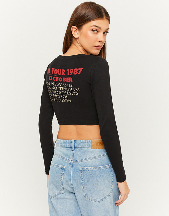 Black Printed Cropped Top | TALLY WEiJL