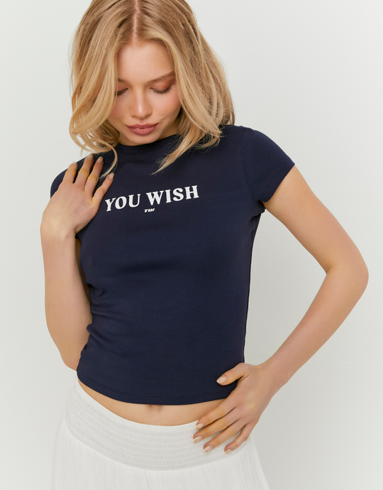T-shirt blu con stampa | TALLY WEiJL