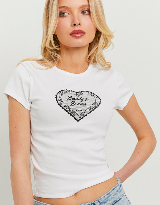 White Printed T-Shirt | TALLY WEiJL