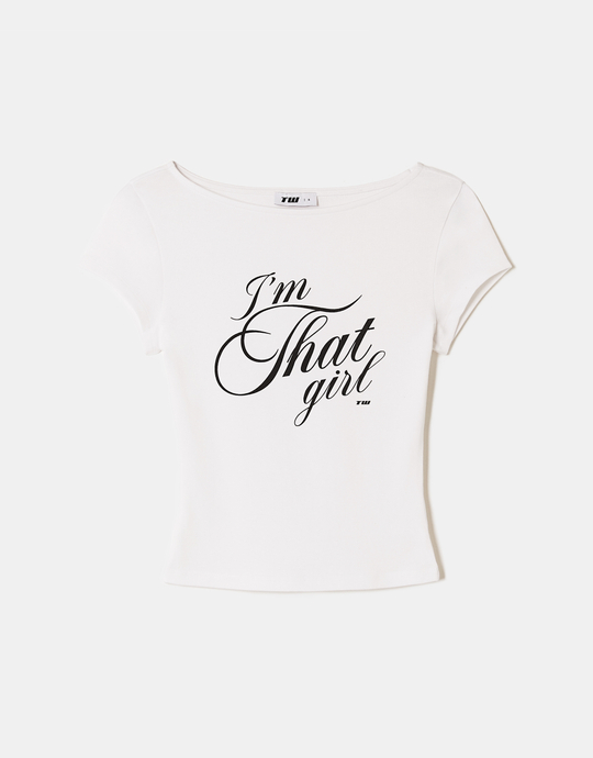 White Printed T-Shirt | TALLY WEiJL