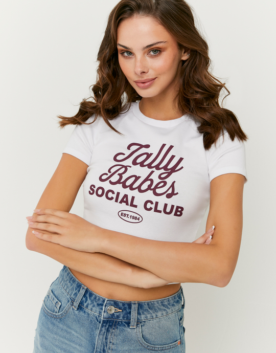 Biały T-shirt z nadrukiem | TALLY WEiJL