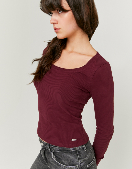Burgundy Basic T-shirt | TALLY WEiJL