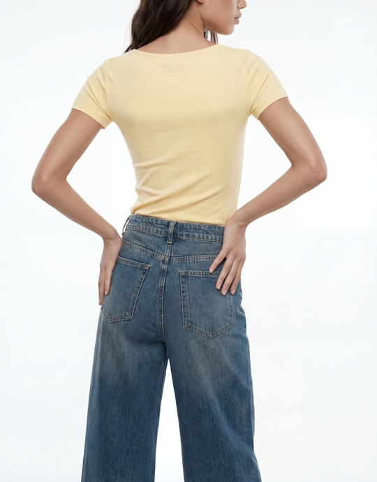 T-Shirt Basique Jaune | TALLY WEiJL