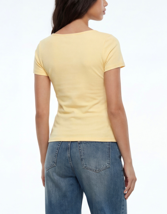 Yellow Basic T-shirt | TALLY WEiJL