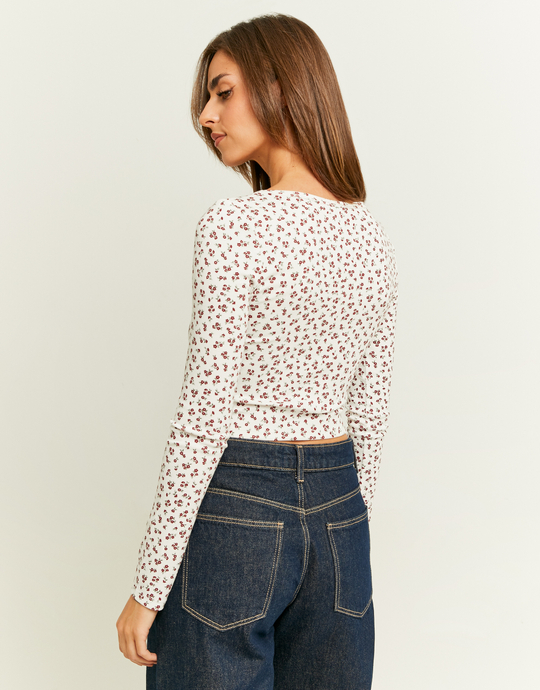 Maglietta Basica Maniche Lunghe a Fiori | TALLY WEiJL