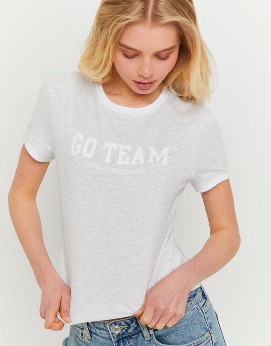 Grey Printed T-Shirt | TALLY WEiJL