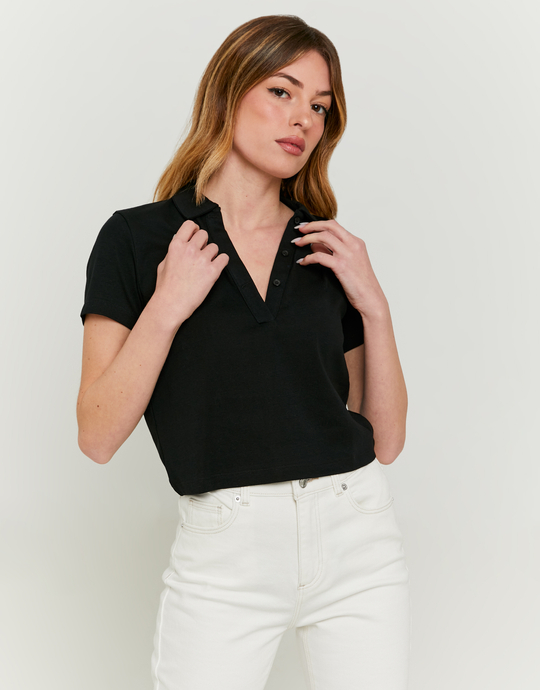 Top Polo Noir Basique | TALLY WEiJL