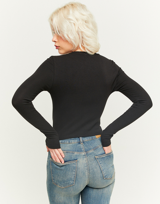 T-shirt noir à manches longues | TALLY WEiJL