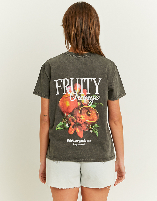 Szara koszulka oversize z nadrukiem | TALLY WEiJL