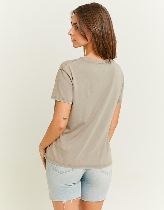 Graues bedrucktes T-Shirt | TALLY WEiJL