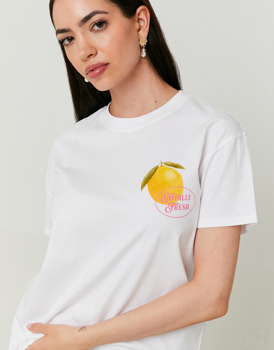 T-shirt Blanc Imprimé | TALLY WEiJL