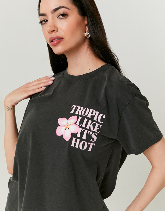 T-shirt Γκρι Σκούρο | TALLY WEiJL