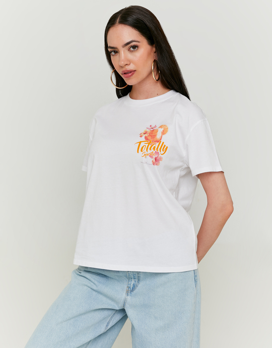 Weisses T-Shirt mit Print | TALLY WEiJL