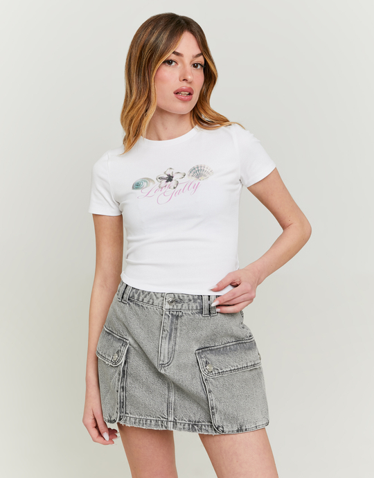 White T-shirt with Print | TALLY WEiJL