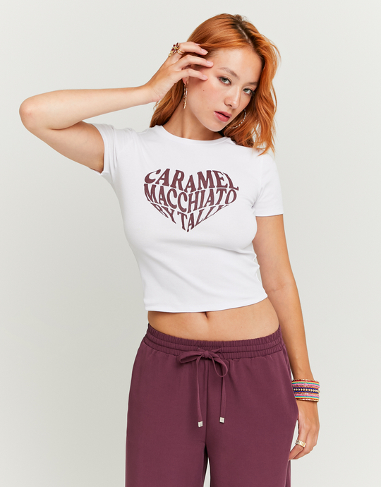 Weisses T-Shirt mit Print | TALLY WEiJL