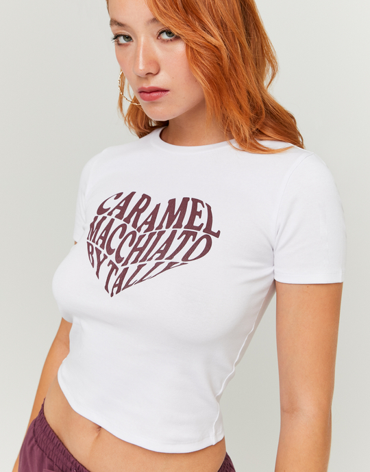 Weisses T-Shirt mit Print | TALLY WEiJL