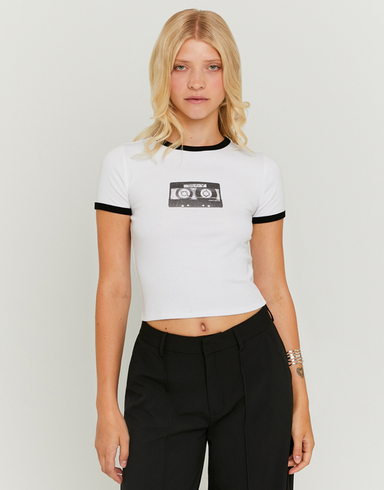 White Printed T-Shirt | TALLY WEiJL